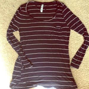 Navy and white striped long sleeve
